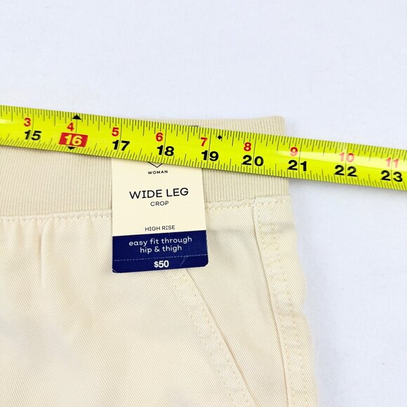 St. Johns Bay Women's Pull-on Wide Leg Easy Fit High Rise Birch Crop Pants 1X NW - Picture 7 of 10